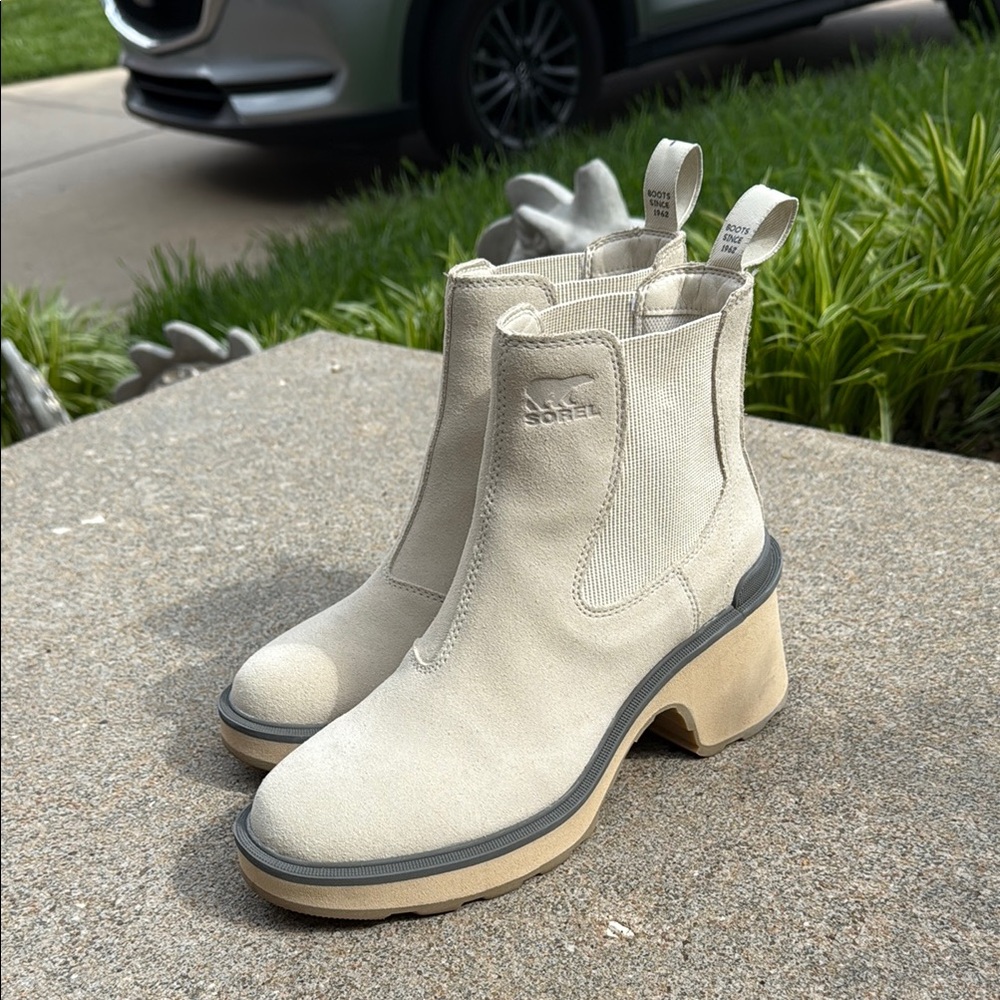Sorel Cream Chunky Ankle Boots
